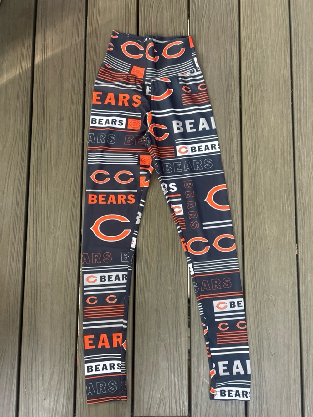 NFL Navy and Orange Chicago Bears Allover Logo Leggings